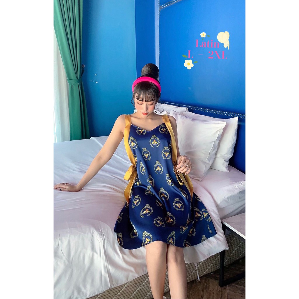 [Mã GODD2407 giảm 5% đơn 199K] Đầm váy Pijama Lụa Latin  Đầm váy ngủ Bigsize 40 - 65kg Latin mát mịn cao cấp