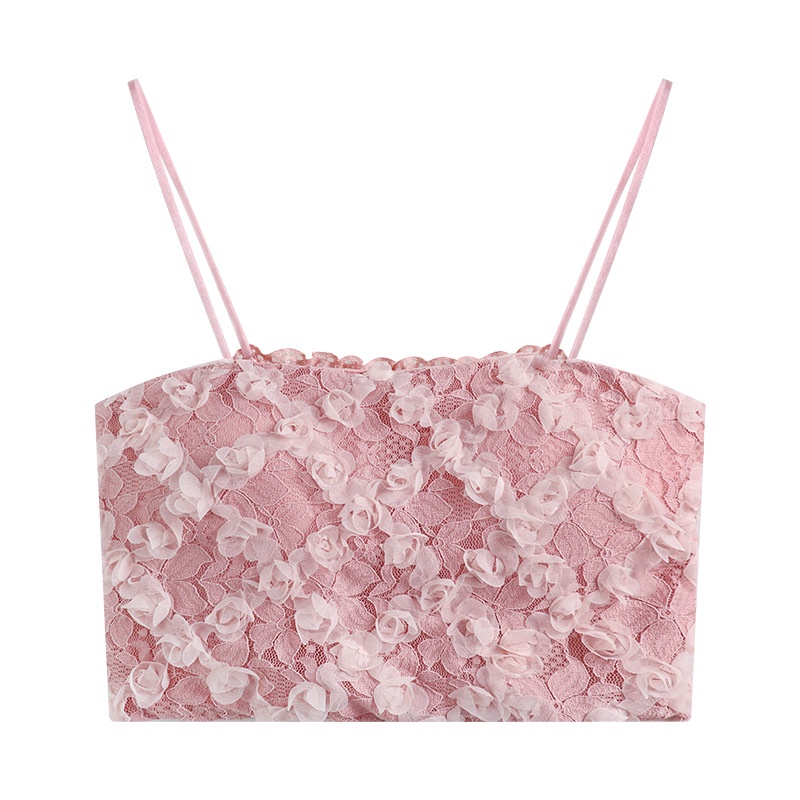 Áo Bra 2 Dây Hoa Hồng Quyến Rũ, Áo ngực Không Gọng Mút Mỏng Dáng Croptop ZANA BRA B3653
