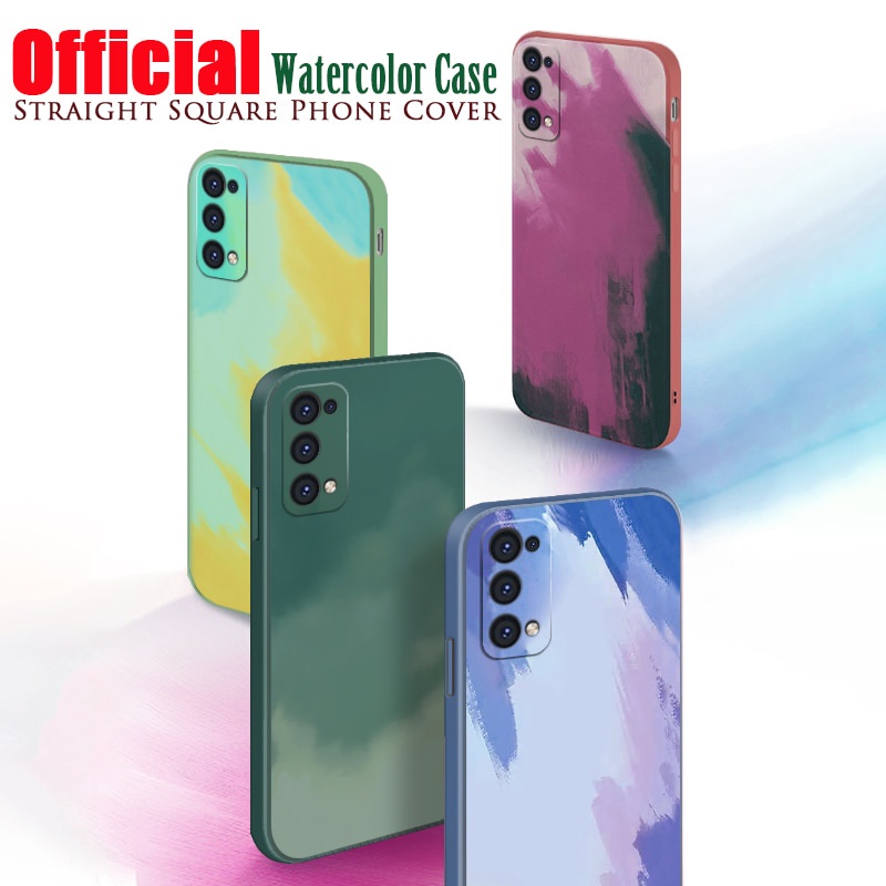 Ốp điện thoại màu nước cạnh vuông dành cho Realme 8 7 7i 6 5 Pro 5i 5s 6i Q 5G | BigBuy360 - bigbuy360.vn