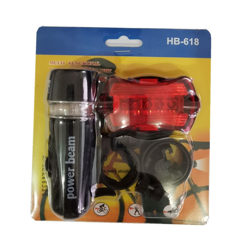 Bộ Đèn Pin Cảnh Báo Trước Và Sau Chống Thấm Nước Siêu Sáng Dành Cho Xe Đạp Leo Núi