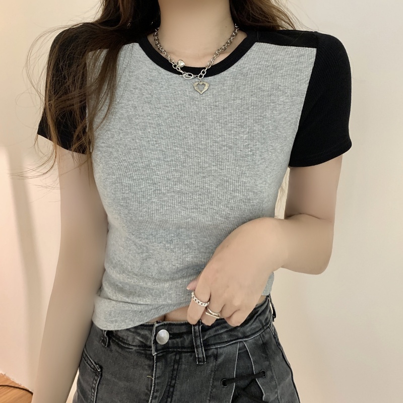 Áo thun SUXI tay ngắn cổ tròn màu thời trang dành cho nữ