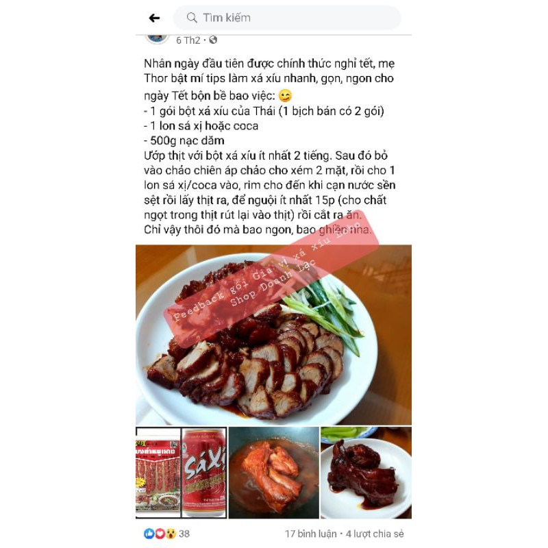 Gói Gia vị Xá Xíu Lobo Thái . Roast red pork seasoning mix 💯 chính hãng