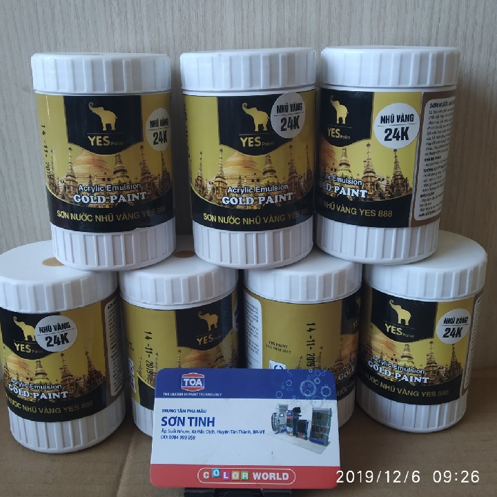 Sơn Nhũ Vàng Gốc Nước Yes Paint 24k và 18k - 850G và  200g