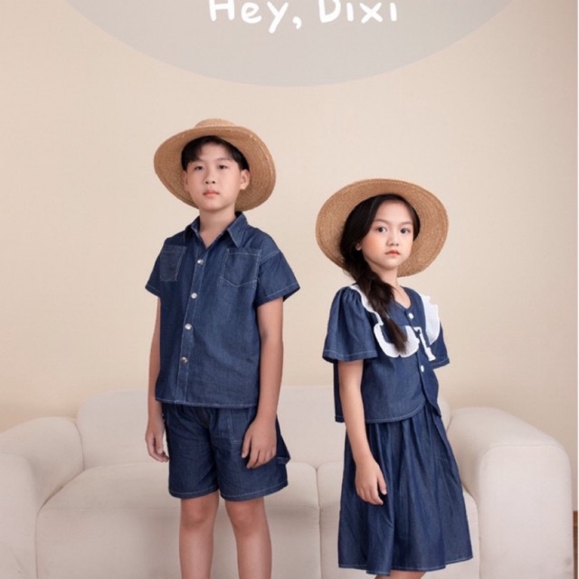 Set bộ bé trai chất jean giấy size 110 đến 150
