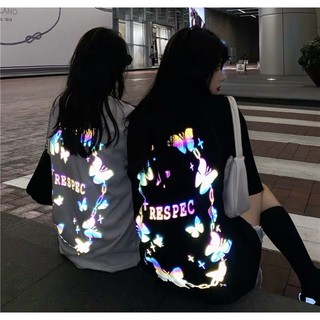 Áo thun tay lỡ unisex form rộng in recpet phản quang - tity