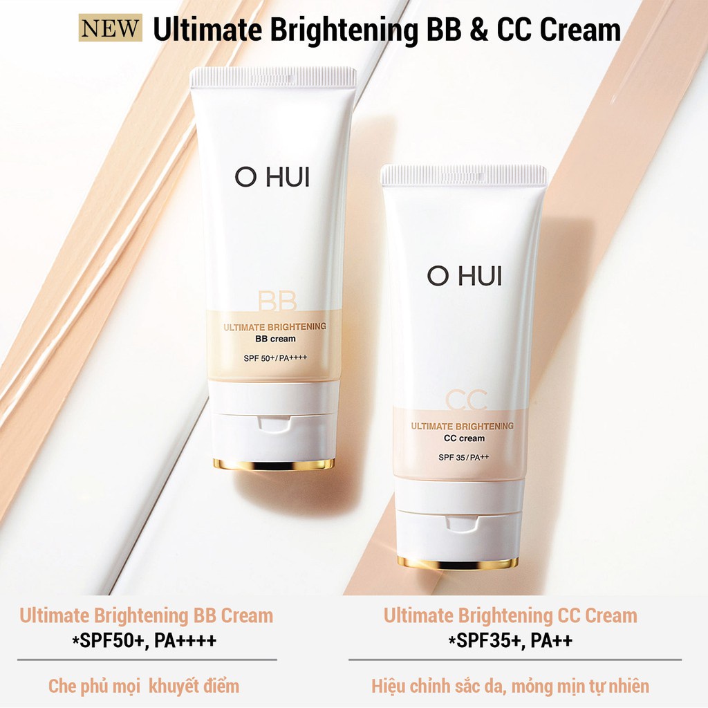 Bộ Kem nền BB Cream che khuyết điểm hoàn hảo OHUI Ultimate Britening SPF50+/PA++++