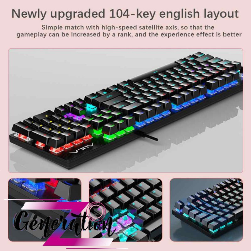 Bàn phím cơ Blue Swich Aula S2022 - Bàn Phím Cơ Đèn Nền Có Dây 104 Phím Anti-Ghosting Aula S2022