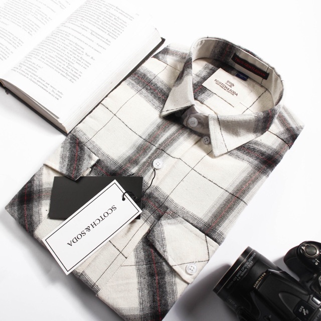 Sơ mi dạ rách gấu scotch soda