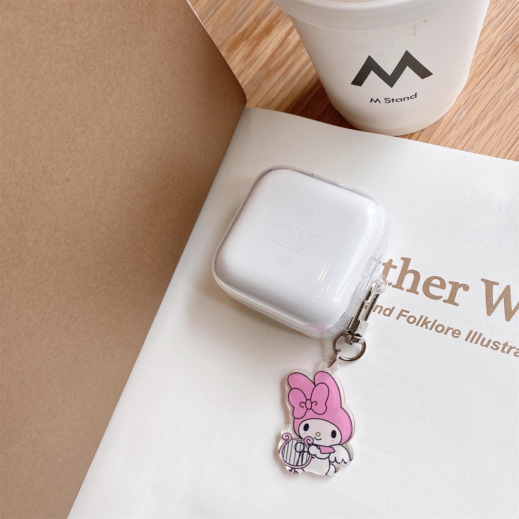 For Mi True Wireless Earphones 2 Basic/ Xiaomi Air 2SE Case TPU Transparent Cartoon Shockproof Protective Cover with Pendant