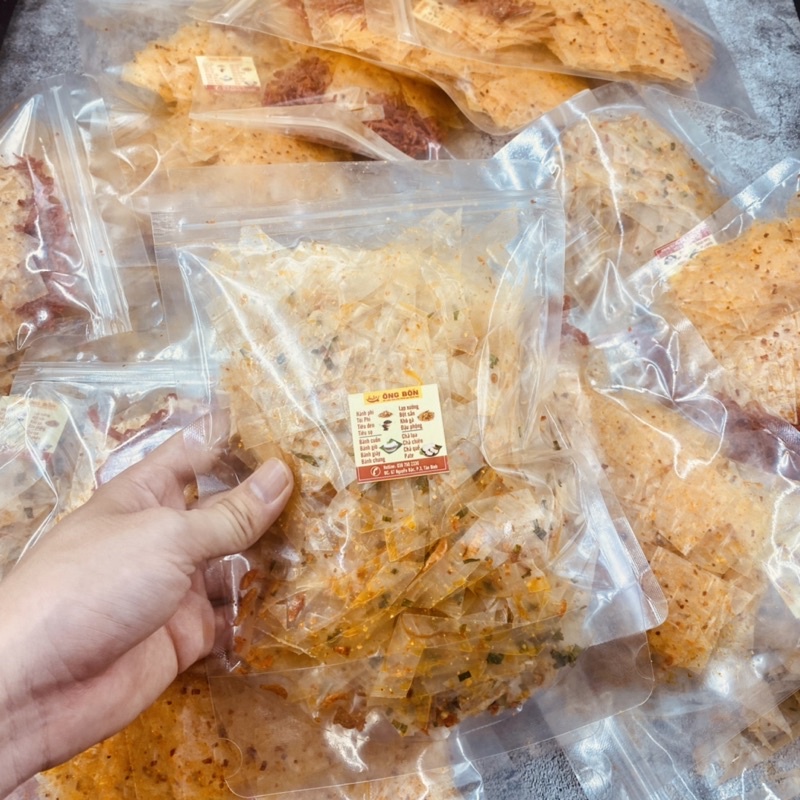Bánh Tráng Trộn Thập Cẩm - Ruốc Sấy, Tỏi, Hành, Lạc, Sate, Muối Tôm( Túi 100g)