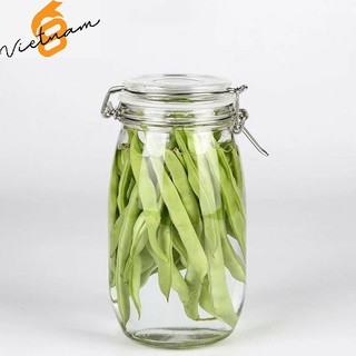 Hũ thủy tinh nắp cài kim loại 1500ml cao cấp