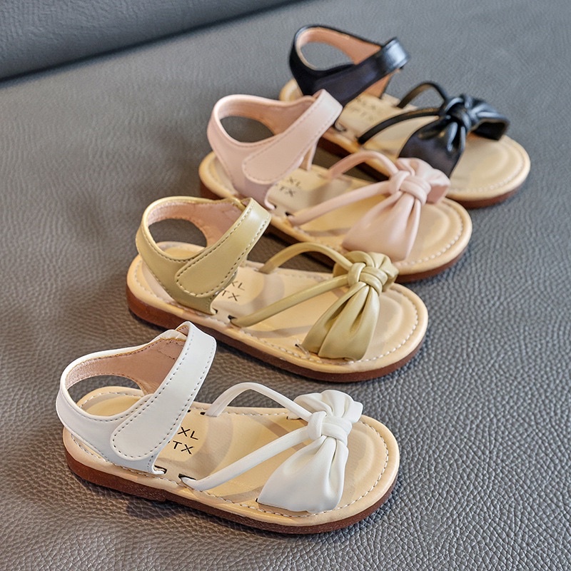 Sandal quai chéo thắt nút cực xinh chất da mềm nhẹ phong cách Hàn Quốc