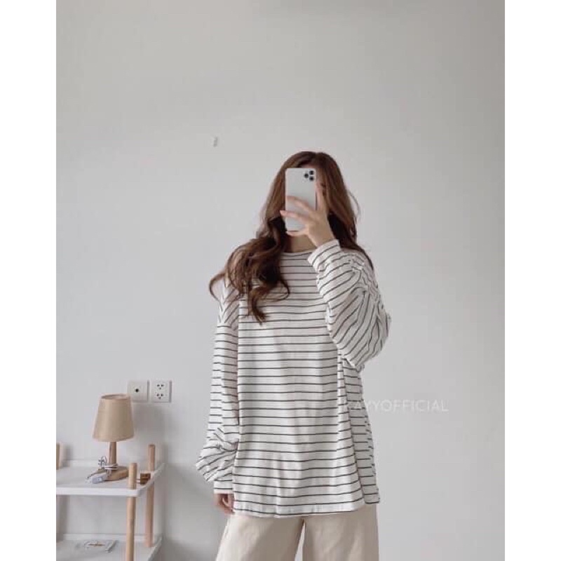 Áo Sweater Kẻ Sọc Ngang Nhiều Màu Ulzzang Phong Cách Hàn Quốc Xinh Xắn Hot Hit