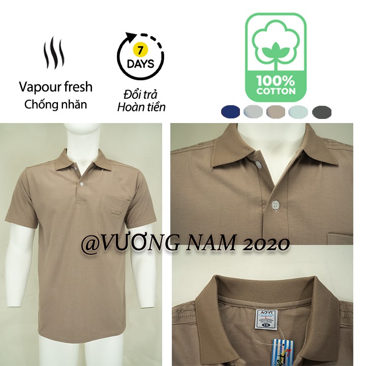 Áo thun nam trung niên polo tay ngắn có cổ form rộng cotton đẹp cao cấp VN49J | BigBuy360 - bigbuy360.vn