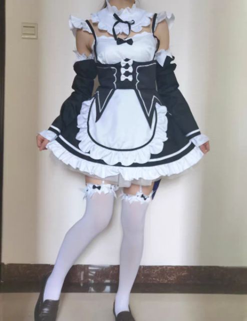 Set đồ cosplay Ram Rem re:zero hầu gái váy maid