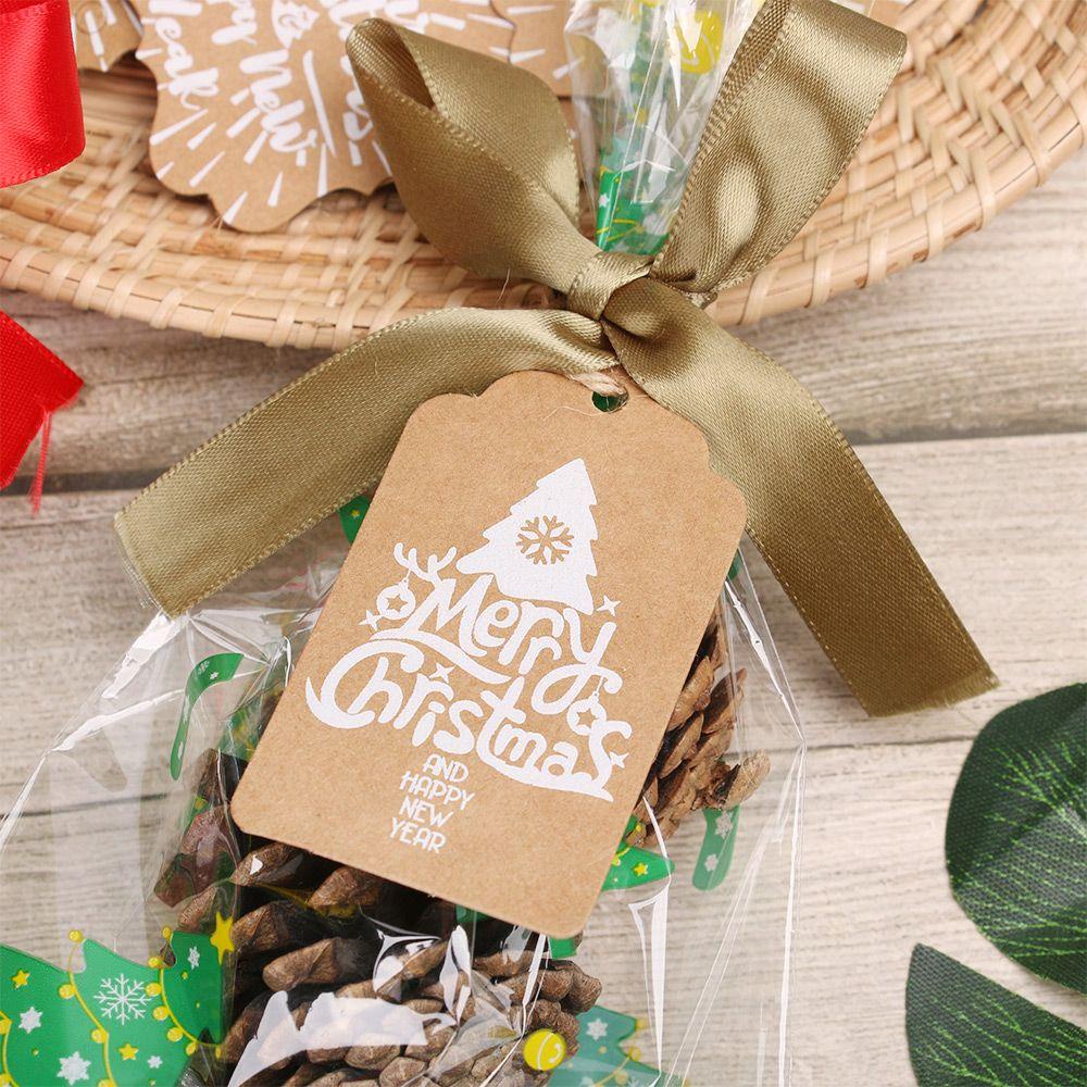 LET Set 25 Thẻ Giấy Nâu + 5m Dây Treo Trang Trí Quà Giáng Sinh