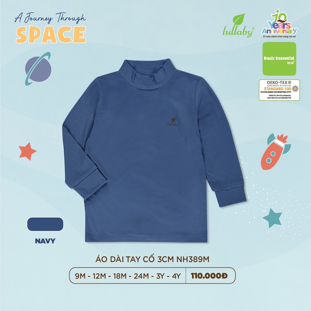 Áo cổ 3p áo giữ nhiệt cho bé Lullaby chất petit