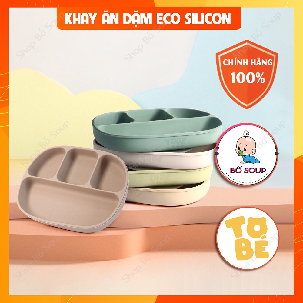 Khay ăn dặm cho bé Eco Silicone Tobé chống đổ an toàn
