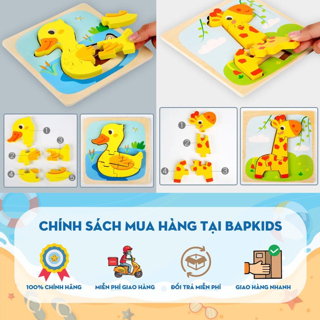 Đồ chơi gỗ Bapkids, Tranh ghép hình nổi 3D size to