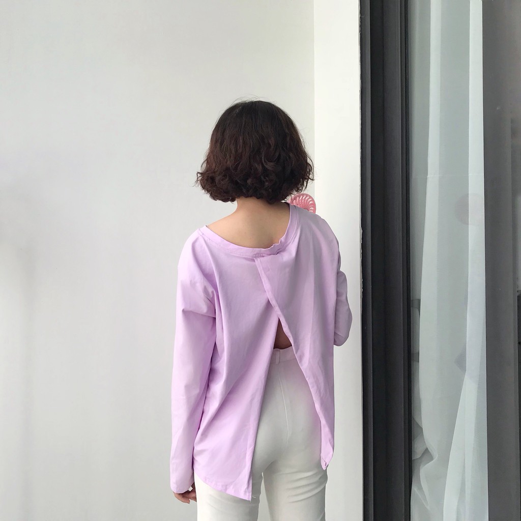 ÁO KIỂU - LOUISA TOP - ÁO TAY DÀI CẮT XẺ LƯNG - A0021