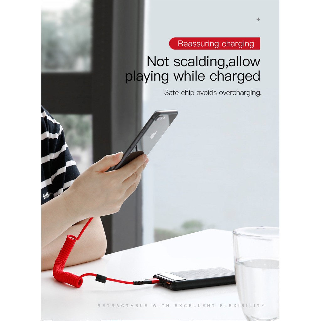 Cáp sạc lò xo baseus dành cho iphone