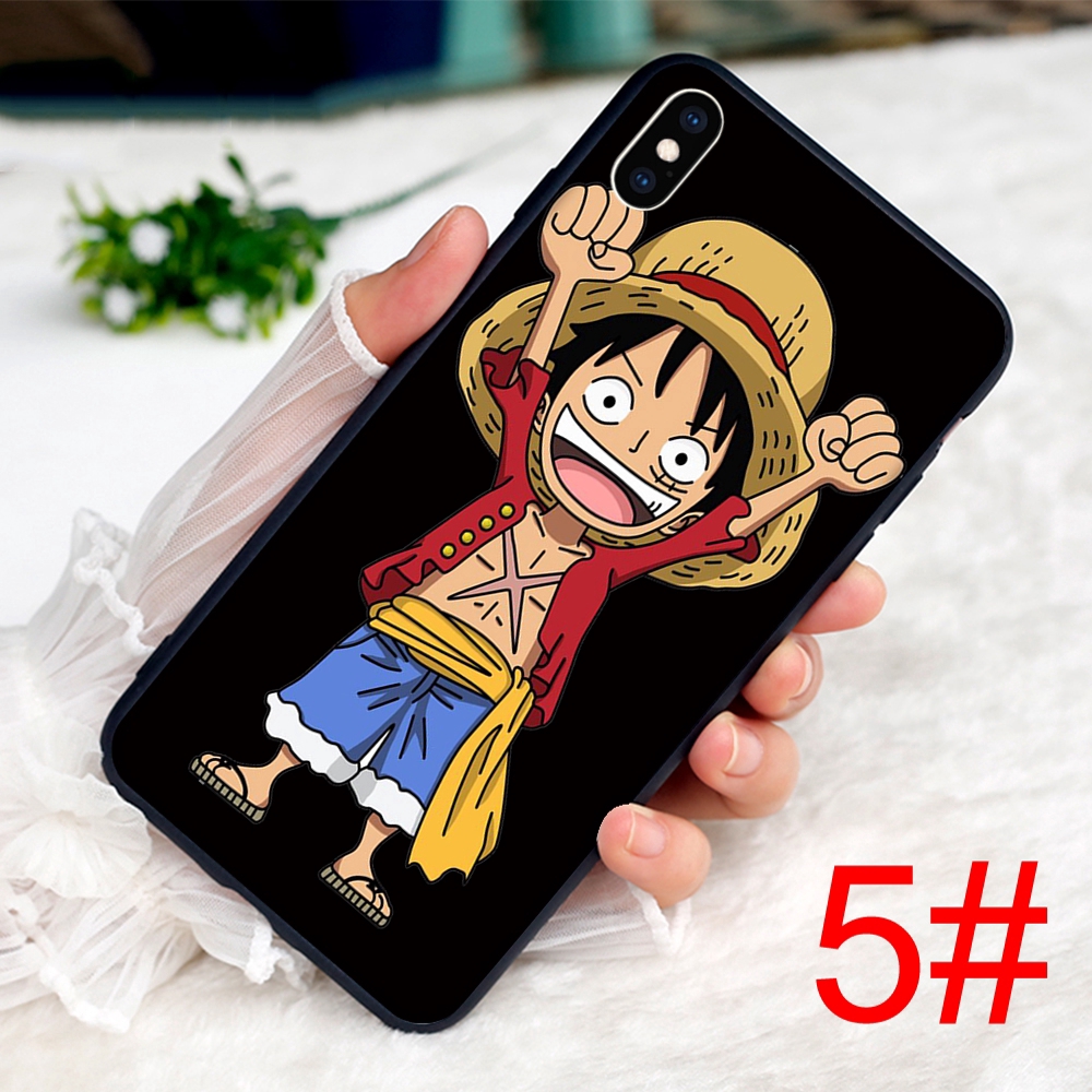 Ốp điện thoại mềm in họa tiết nhân vật Luffy One Piece cho iPhone XS Max XR X 8 7 6S Plus 6 5S SE 5