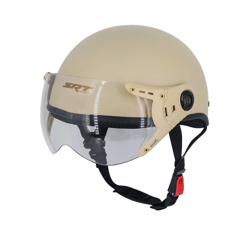 Mũ bảo hiểm nửa đầu có kính SRT A33K - lồng ép nhiệt cao cấp