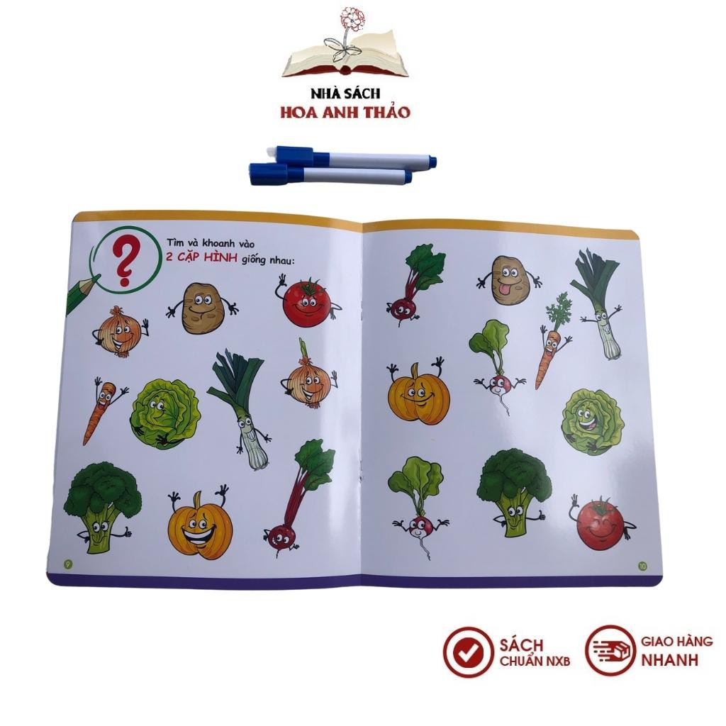 Sách Bộ Vở Viết Xóa Được - Wipe Clean - Tìm kiếm thông minh- Trờ chơi nối số (bộ 04 cuốn)