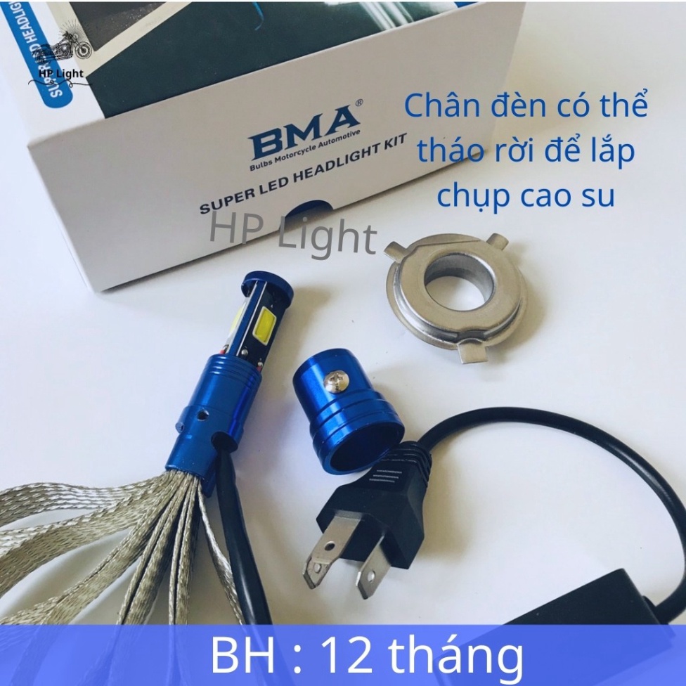Đèn Pha Led Xe Máy 3 Tim H4, M5 Chính Hãng BMA Siêu Sáng Dream,Wave Và Nhiều Dòng Xe Khác HPLight Z3