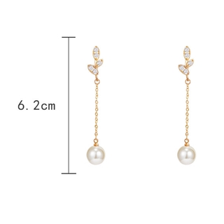 Korea Dongdaemun Simple Long Pearl Stud Earrings
