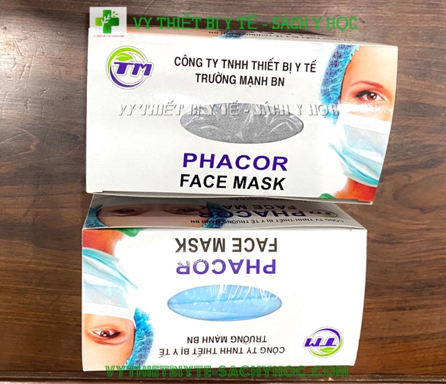 Khẩu trang 4 lớp xanh hoặc xám Trường Mạnh