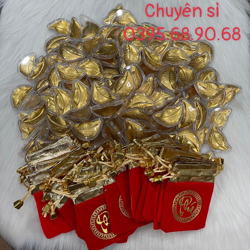 Sỉ Combo 100 Thỏi Vàng Kèm Túi Gấm Lộc, Phúc Rẻ Nhất