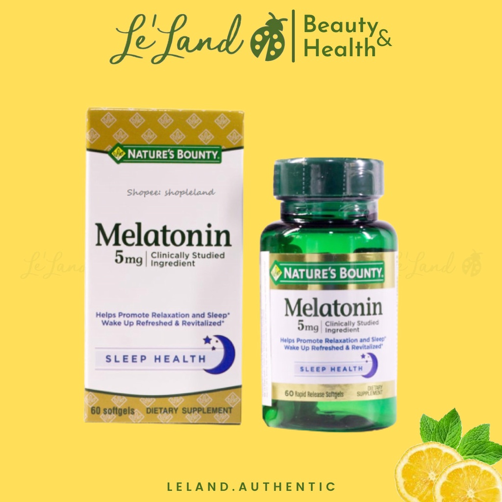 CHÍNH HÃNG - VIÊN ĐIỀU HOÀ GIẤC NGỦ MELATONIN NATURE’S BOUNTY 60 VIÊN