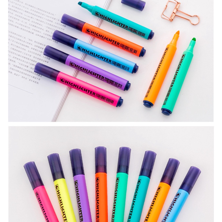 [Mã LIFEBOOK2 giảm 10% đơn 0Đ] Bộ bút Highlighter bút dạ quang STA 8 màu xinh xắn