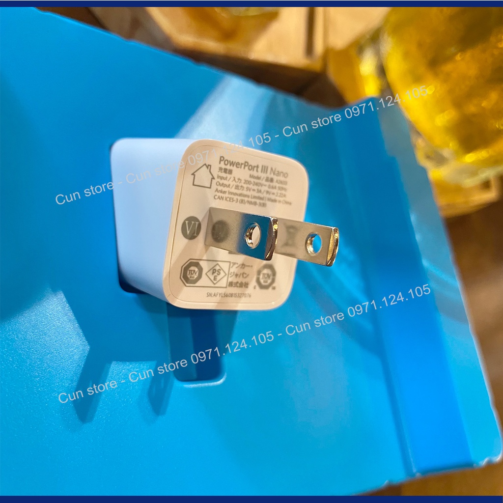 Củ sạc nhanh Anker PowerPort 3 Nano 20W IQ3 - A2633 siêu nhỏ gọn | Bảo Hành 12 tháng
