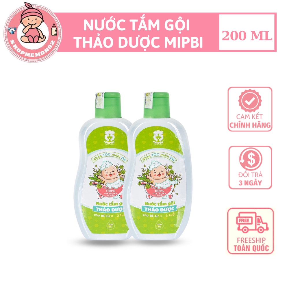 Nước tắm gội thảo dược Mipbi 200ml cho mẹ và bé