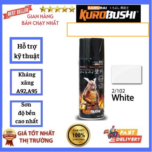 Sơn xịt Samurai màu trắng 102 400ml tùy chọn chai lẻ hoặc bộ combo tiện lợi dễ sử dụng