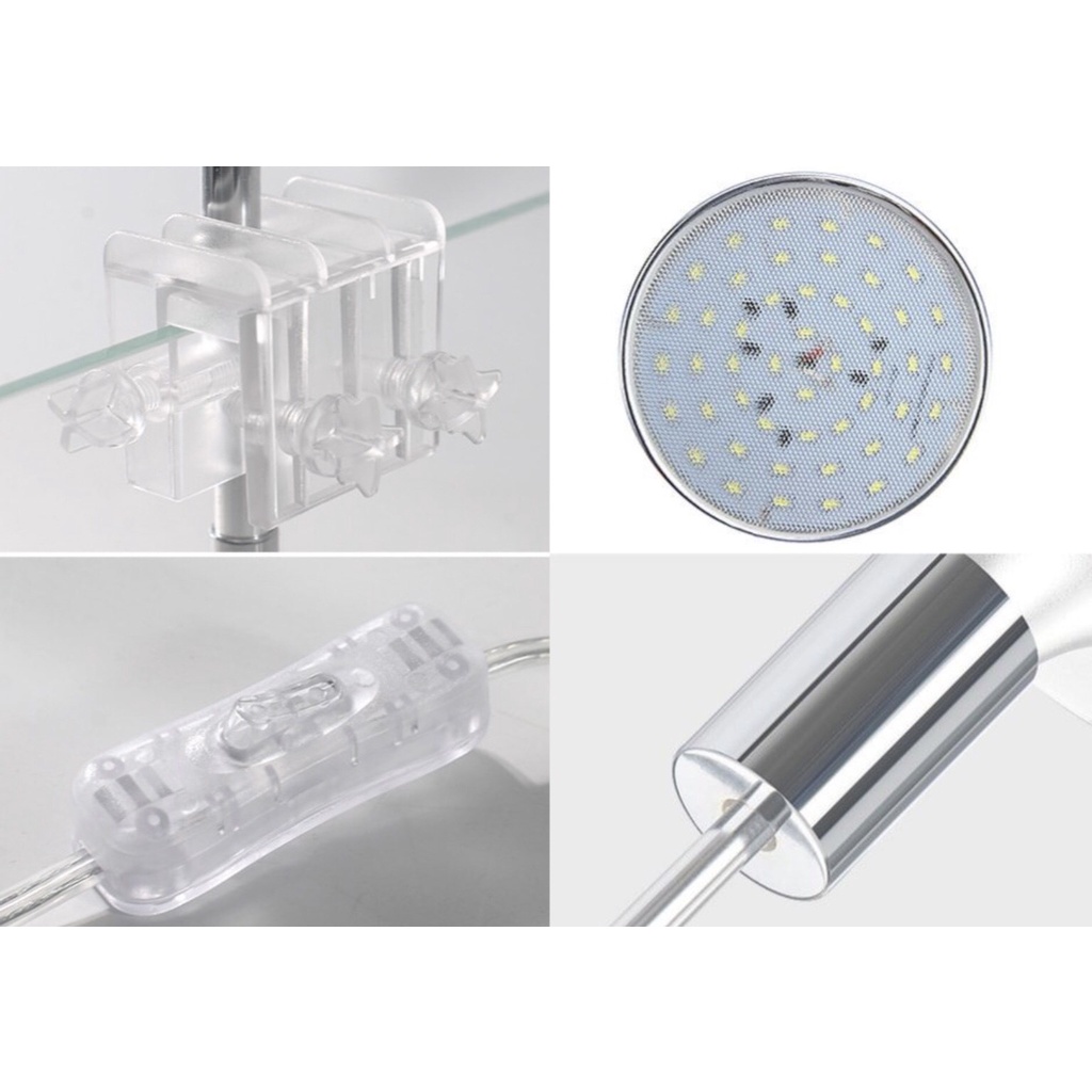 Đèn LED Dĩa - LED Kẹp Xinma  - Ánh Sáng Trắng và RGB | thẫm mỹ Cho Hồ Thuỷ Sinh, Bán Cạn