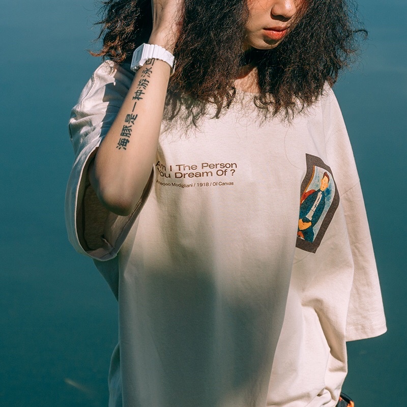 Áo thun in kĩ thuật số Cotton 100 màu Begie Unisex