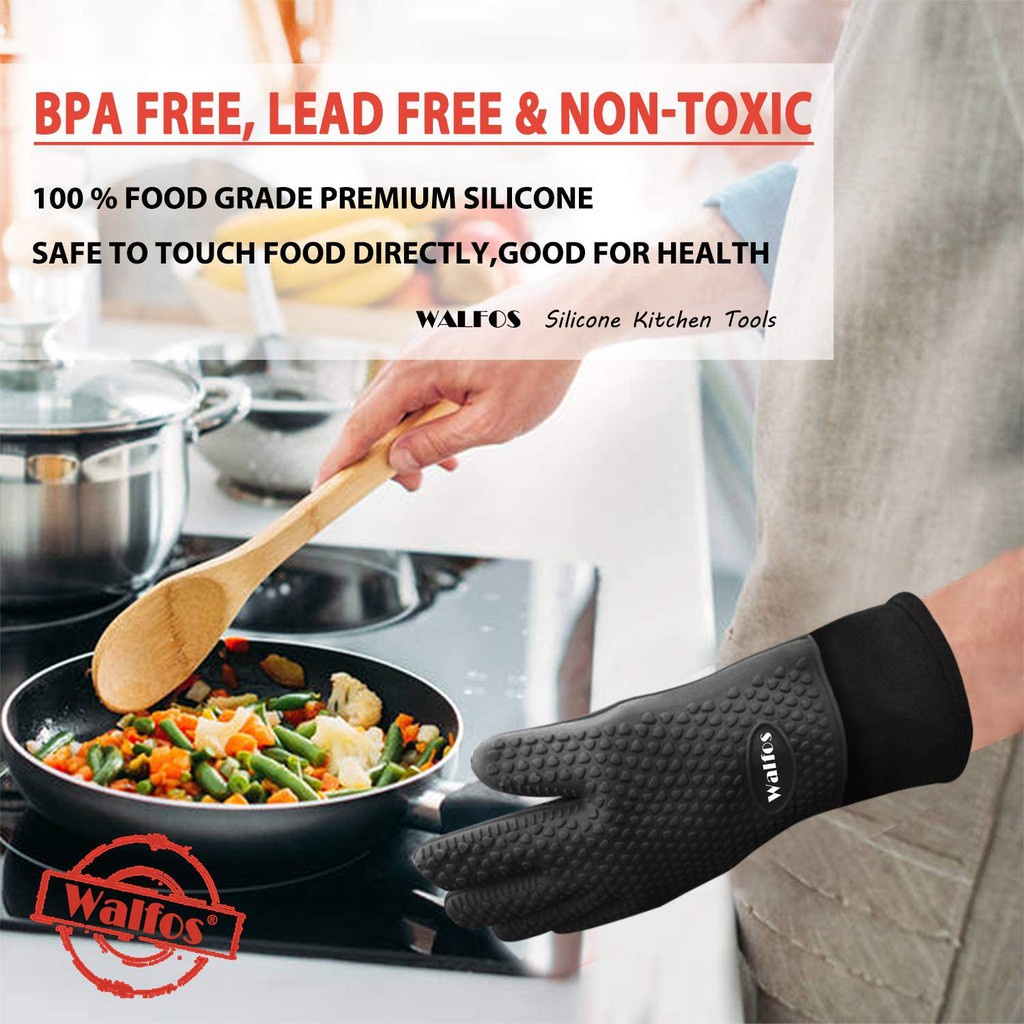 Găng tay nướng silicone Walfos chịu nhiệt (1 cái)