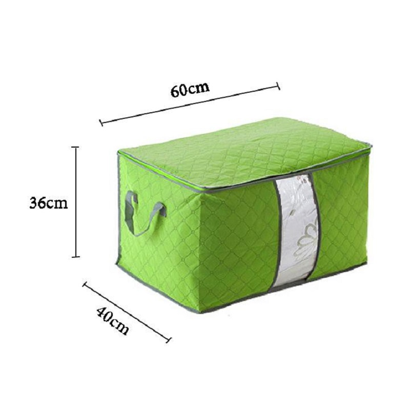 Túi Vải Đựng Chăn Màn Quần Áo Có Khóa Kéo Chống Ẩm Mốc Bụi Bẩn Chất Liệu Vải Không Dệt Tráng Than Hoạt Tính