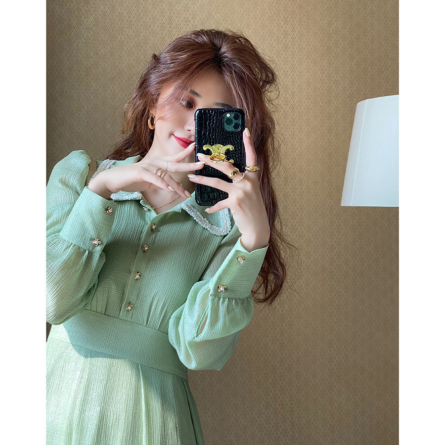 Đầm maxi dài tay phối nơ buộc thời trang thanh lịch nữ tính | BigBuy360 - bigbuy360.vn