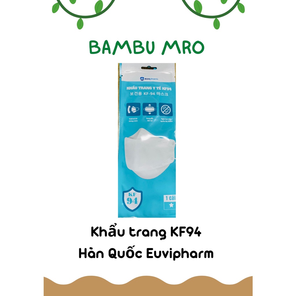 [DEAL SỐC] Khẩu trang KF94 kháng khuẩn cao cấp Hàn Quốc Euvipharm 50 cái/hộp