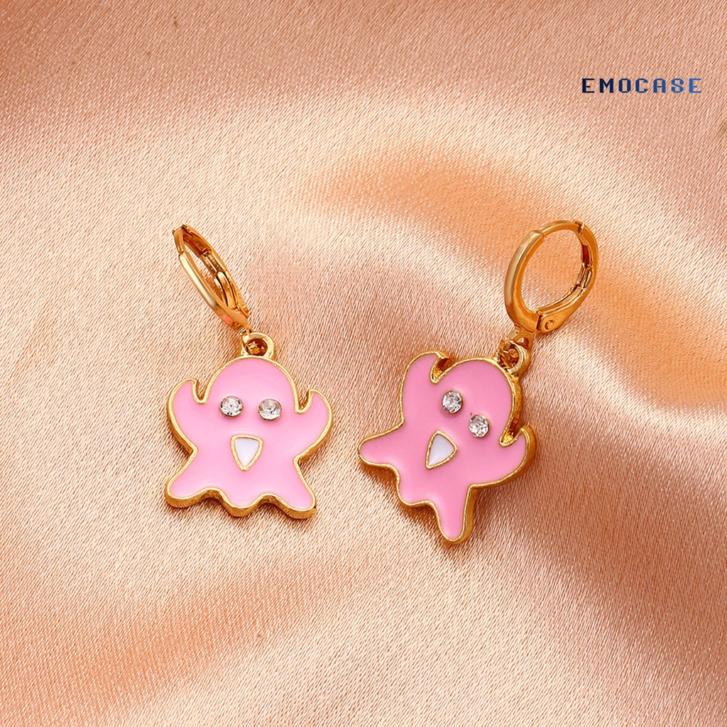 1 Đôi Bông Tai Hợp Kim Hình Ma Đính Đá Màu Sắc Kẹo Ngọt Phong Cách Halloween Dành Cho Nữ