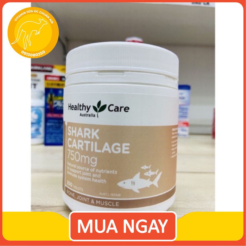 Viên uống sụn cá mập Healthy Care Shark 200 viên của Úc - ĐỦ BILL
