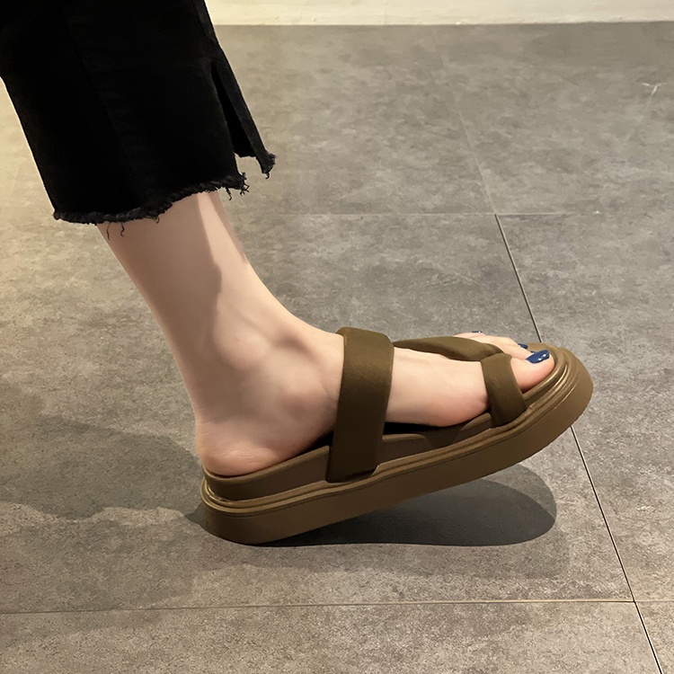 Dép Sandal Đế Bệt Quai Chéo Dày Dặn Đơn Giản Cá Tính Cho Nữ