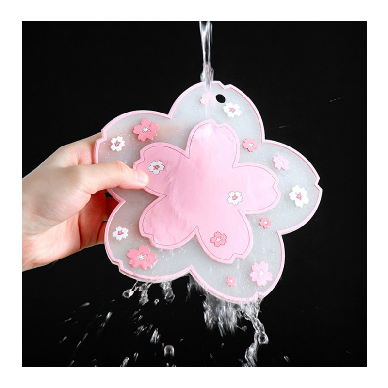 Miếng lót ly chống trượt họa tiết hoa anh đào phong cách Nhật Bản