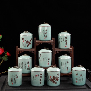 Hũ đựng trà men rạn