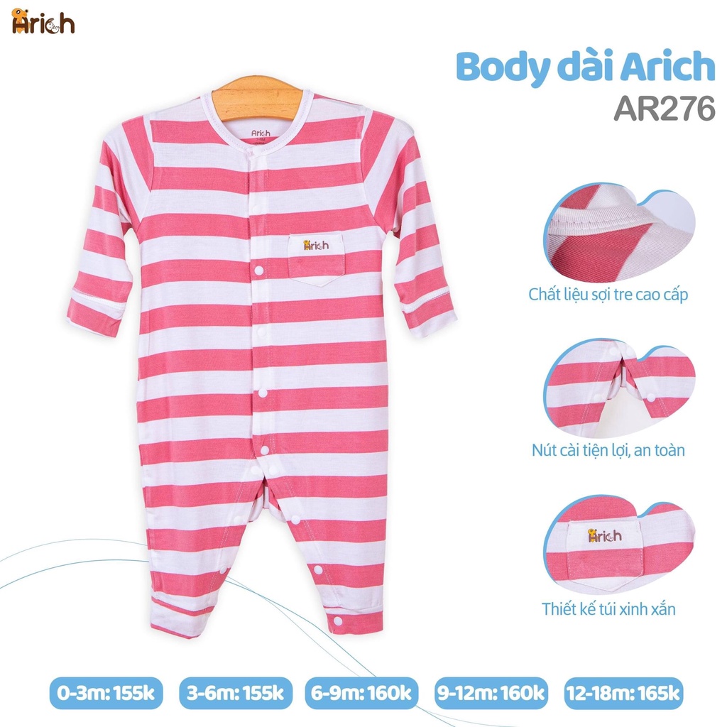Bộ body dài Arich họa tiết siêu dễ thương cho bé