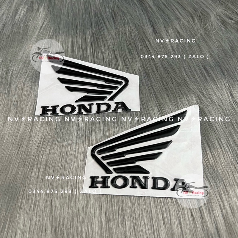 Tem dán chữ nổi logo cánh chim full đen dán như zin chống thấm nước và bay màu